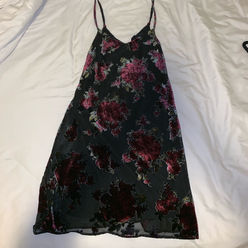 Velvet floral dress